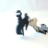 Wyoming cowboy keychain bottle opener